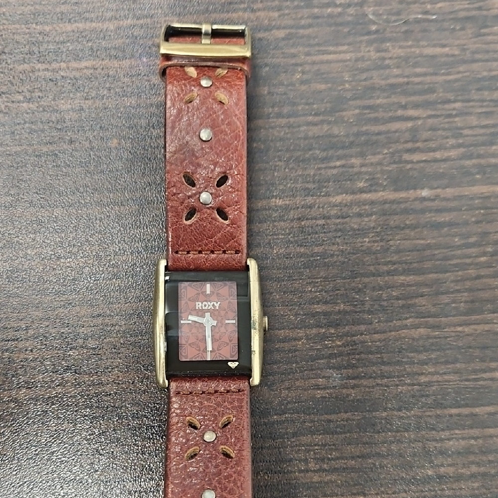 Roxy Gold and Brown Leather Watch
